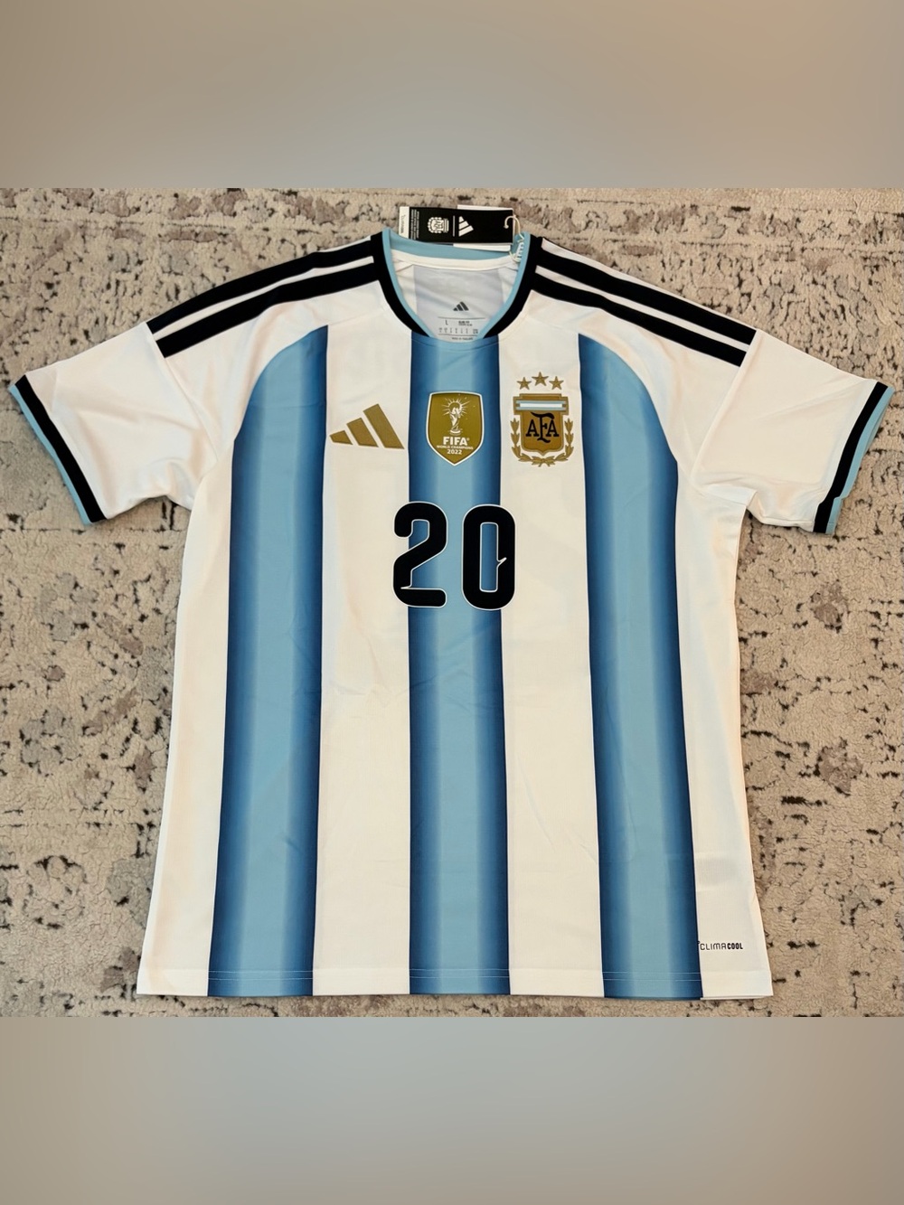 Adidas Official Argentina 2026 Team JM8396 Mac Allister #20 Jersey Men’s Sz: L